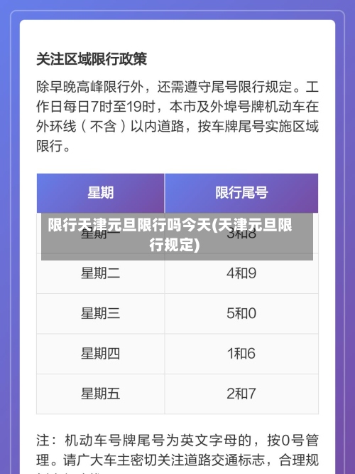 限行天津元旦限行吗今天(天津元旦限行规定)-第2张图片
