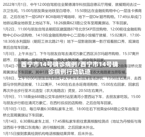 西宁市14号确诊病例/西宁市14号确诊病例行动轨迹-第2张图片