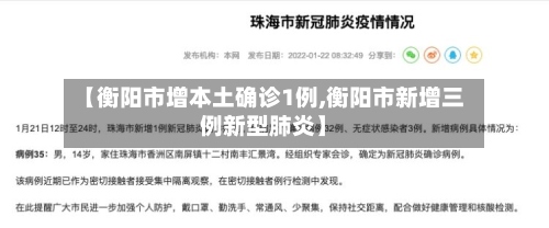 【衡阳市增本土确诊1例,衡阳市新增三例新型肺炎】-第2张图片