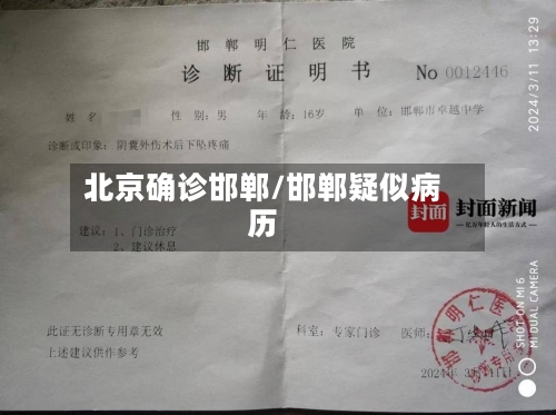 北京确诊邯郸/邯郸疑似病历