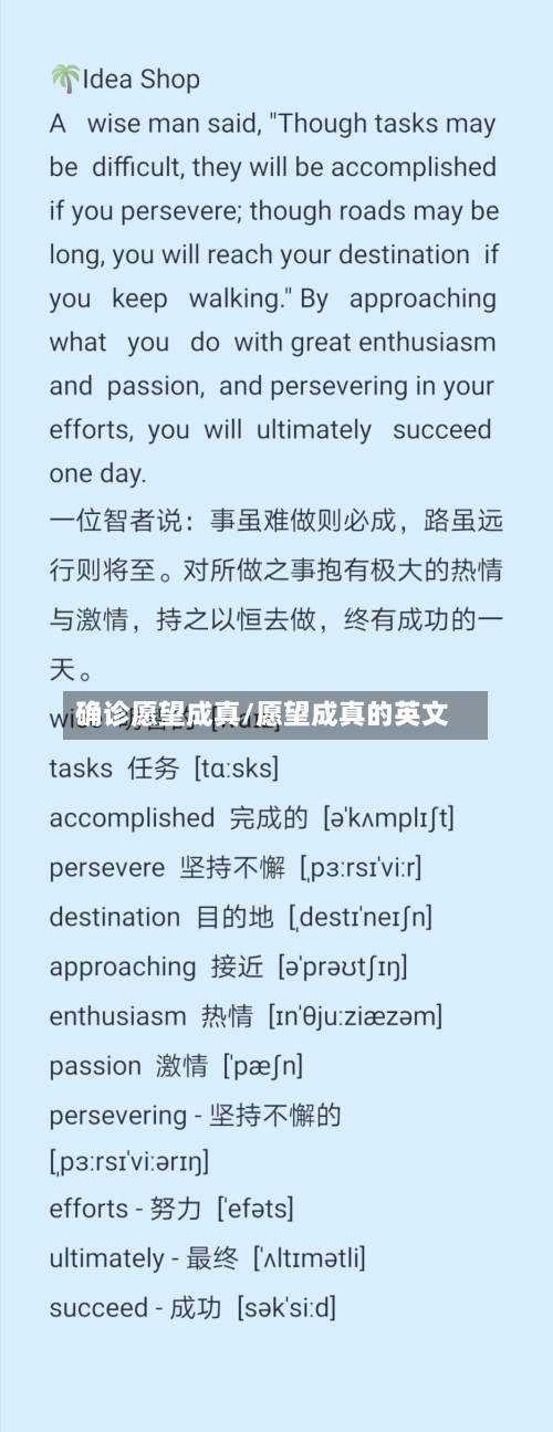 确诊愿望成真/愿望成真的英文-第2张图片