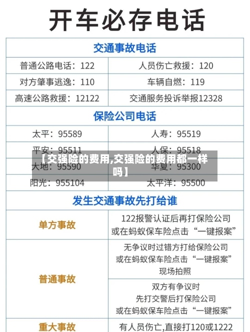 【交强险的费用,交强险的费用都一样吗】-第3张图片
