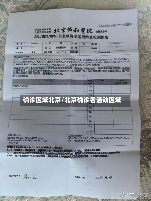 确诊区域北京/北京确诊者活动区域