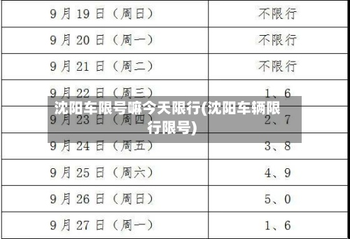 沈阳车限号嘛今天限行(沈阳车辆限行限号)-第2张图片