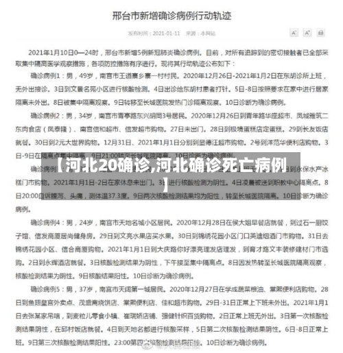 【河北20确诊,河北确诊死亡病例】-第3张图片