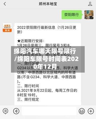 绵阳汽车哪天限号限行/绵阳车限号时间表2020年12月-第3张图片