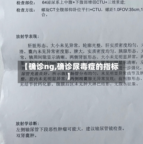 【确诊ng,确诊尿毒症的指标】