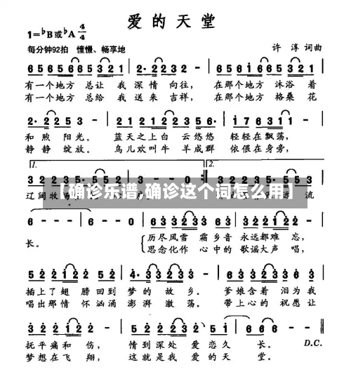 【确诊乐谱,确诊这个词怎么用】