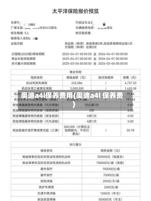 奥迪a4l保养费用(奥迪a4l 保养费)