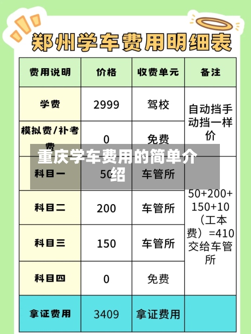 重庆学车费用的简单介绍-第2张图片