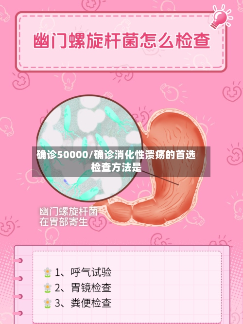确诊50000/确诊消化性溃疡的首选检查方法是