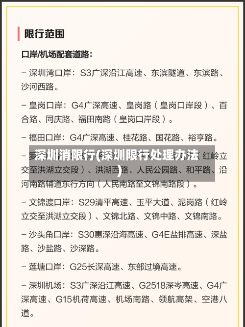 深圳消限行(深圳限行处理办法)