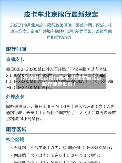【外埠进北京限行限号,外埠车辆北京限行规定处罚】