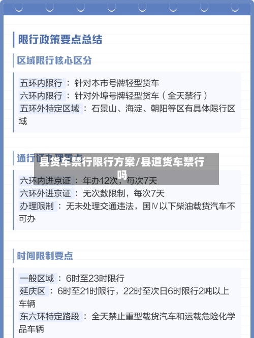 县货车禁行限行方案/县道货车禁行吗-第2张图片