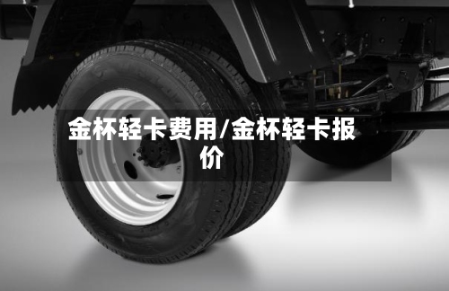 金杯轻卡费用/金杯轻卡报价