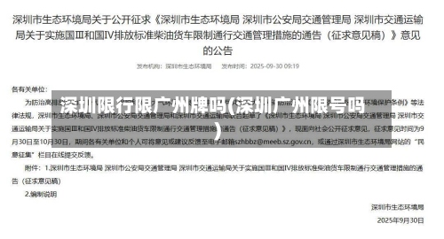 深圳限行限广州牌吗(深圳广州限号吗)-第2张图片