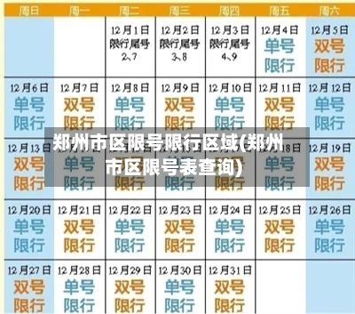郑州市区限号限行区域(郑州市区限号表查询)-第3张图片