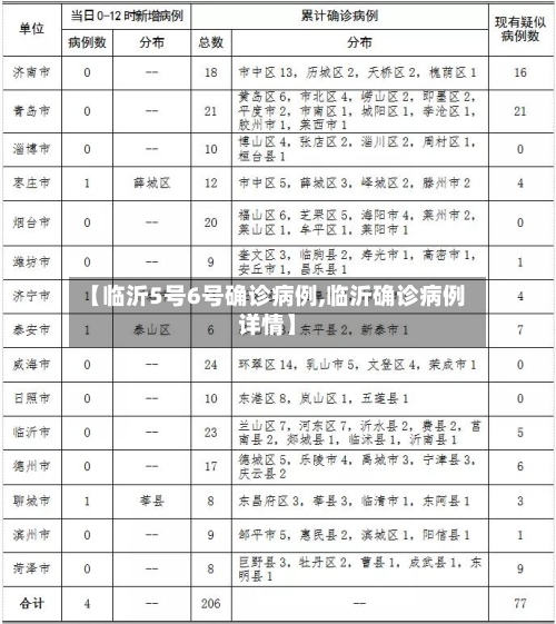 【临沂5号6号确诊病例,临沂确诊病例详情】-第2张图片