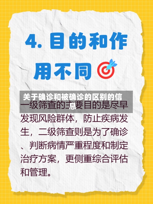 关于确诊和被确诊的区别的信息