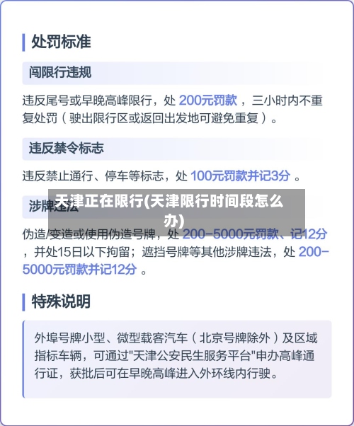 天津正在限行(天津限行时间段怎么办)