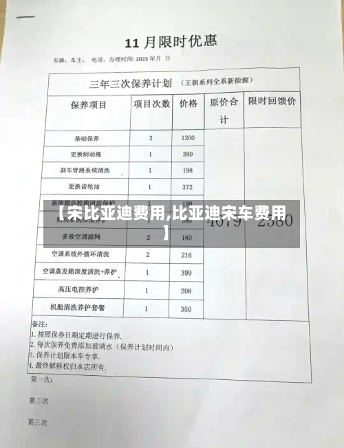 【宋比亚迪费用,比亚迪宋车费用】