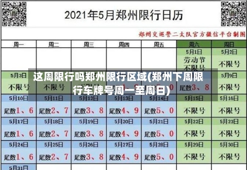 这周限行吗郑州限行区域(郑州下周限行车牌号周一至周日)-第3张图片