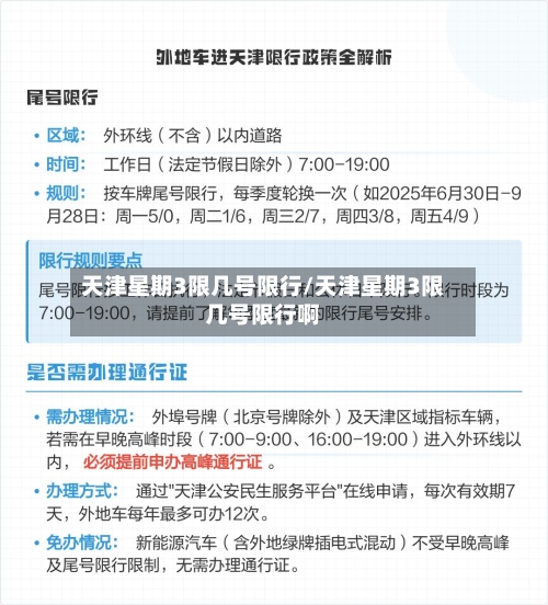 天津星期3限几号限行/天津星期3限几号限行啊