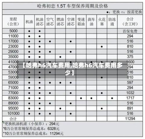 【哈弗h6汽车费用,哈弗h6汽车费用多少】