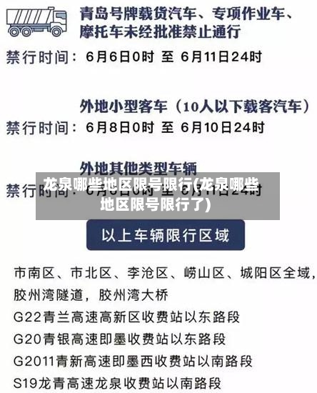 龙泉哪些地区限号限行(龙泉哪些地区限号限行了)