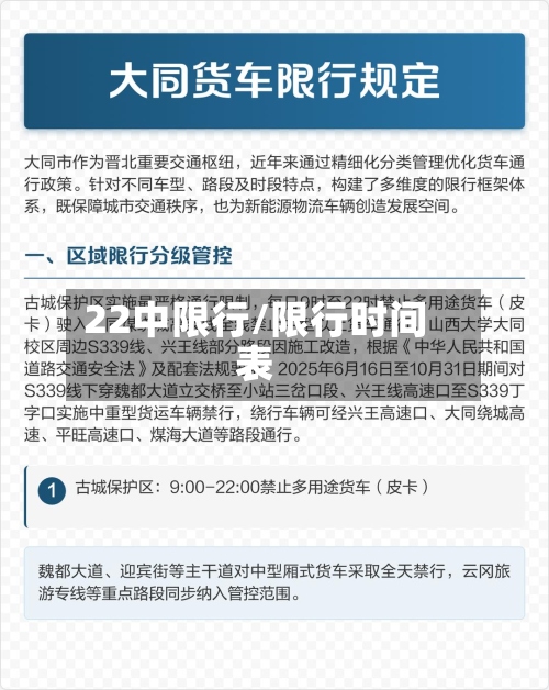 22中限行/限行时间表-第2张图片