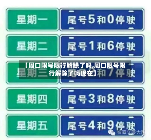 【周口限号限行解除了吗,周口限号限行解除了吗现在】