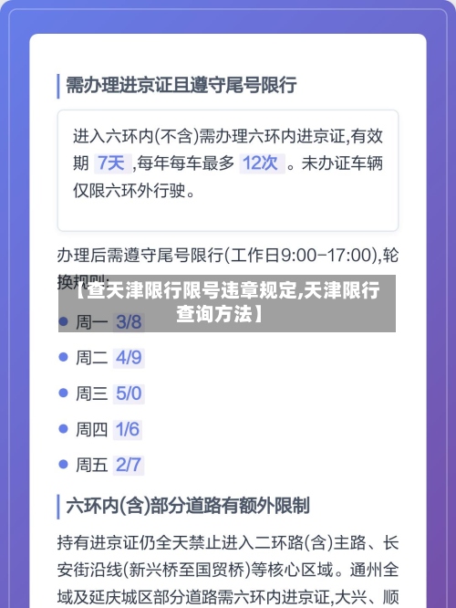 【查天津限行限号违章规定,天津限行查询方法】-第3张图片