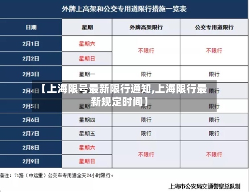 【上海限号最新限行通知,上海限行最新规定时间】