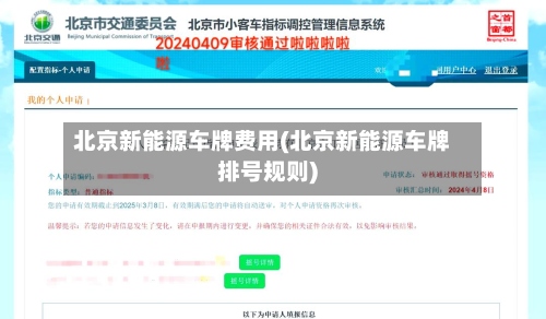 北京新能源车牌费用(北京新能源车牌排号规则)