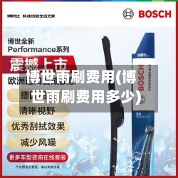 博世雨刷费用(博世雨刷费用多少)-第2张图片