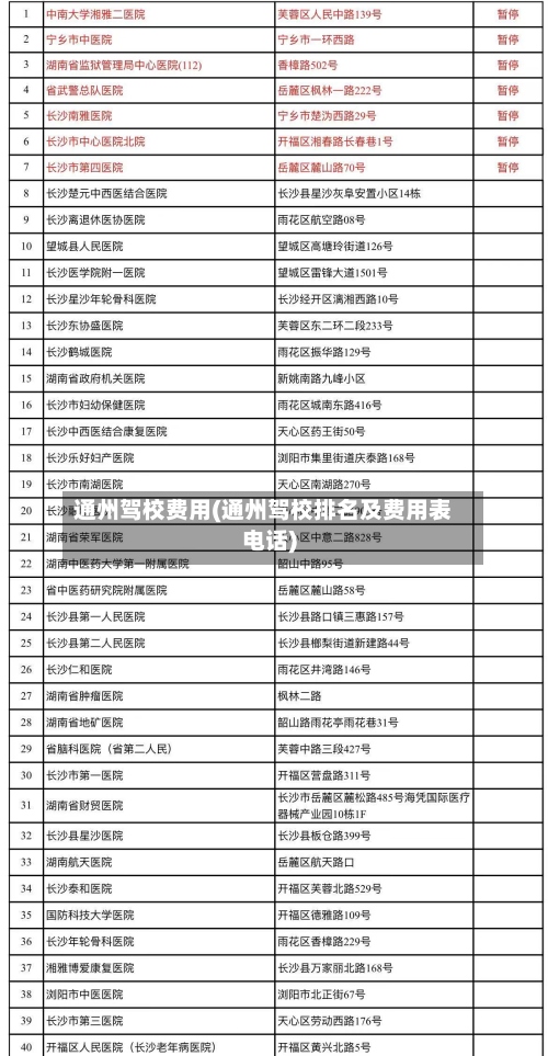 通州驾校费用(通州驾校排名及费用表电话)