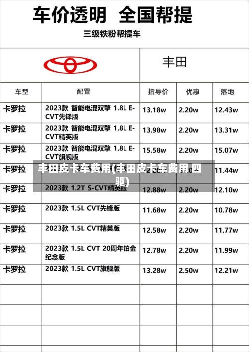 丰田皮卡车费用(丰田皮卡车费用 四驱)-第3张图片