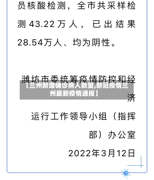 【兰州新增确诊病人数量,新冠疫情兰州最新疫情通报】