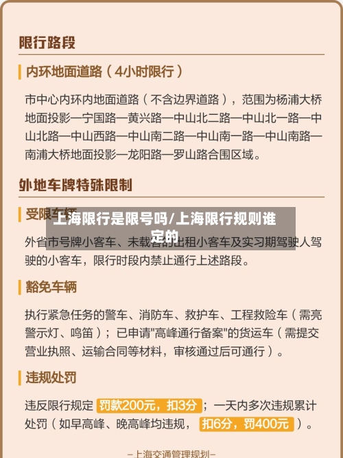 上海限行是限号吗/上海限行规则谁定的