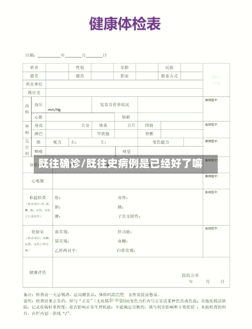 既往确诊/既往史病例是已经好了嘛