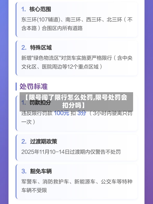 【限号闯了限行怎么处罚,限号处罚会扣分吗】