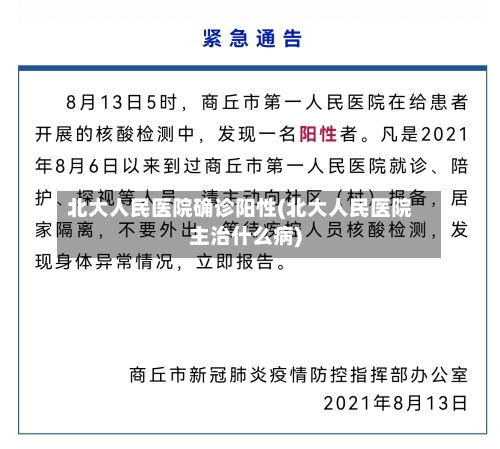 北大人民医院确诊阳性(北大人民医院主治什么病)