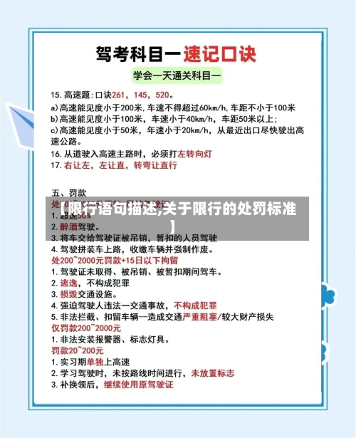 【限行语句描述,关于限行的处罚标准】