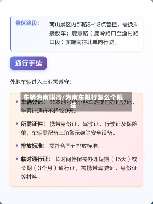 车辆海南限行/海南车限行怎么个限法