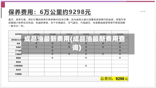 成品油最新费用(成品油最新费用查询)