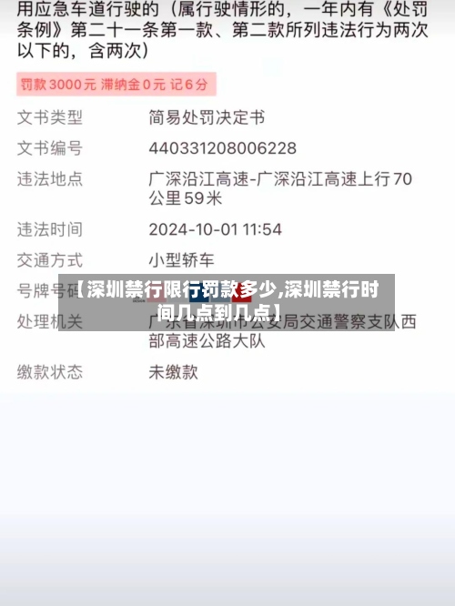 【深圳禁行限行罚款多少,深圳禁行时间几点到几点】