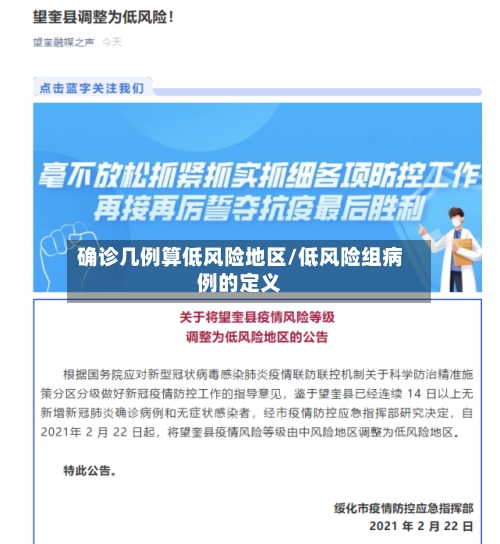 确诊几例算低风险地区/低风险组病例的定义