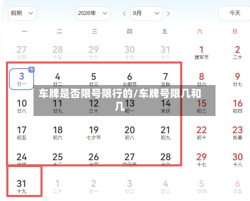 车牌是否限号限行的/车牌号限几和几
