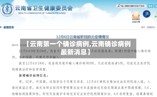 【云南第一个确诊病例,云南确诊病例最新消息】-第3张图片