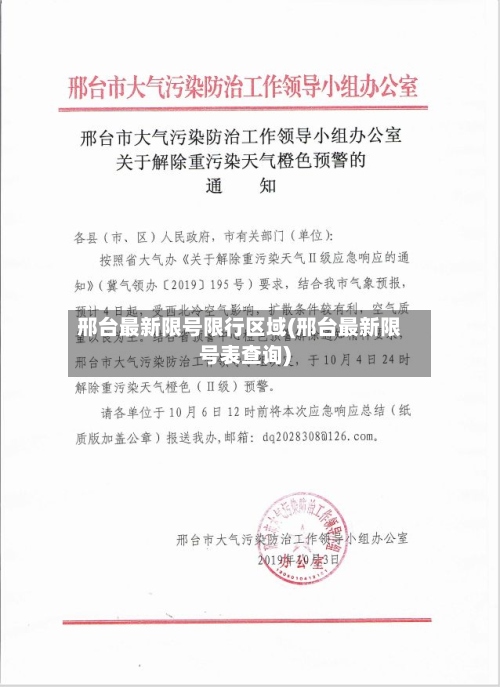 邢台最新限号限行区域(邢台最新限号表查询)